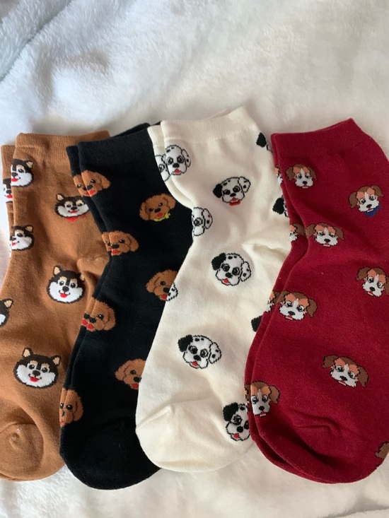 Source Unknown Accessories - Dog Pattern socks in Brown, Black, Cream, Red